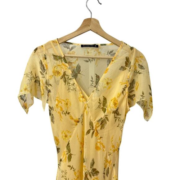 Abercrombie & Fitch Yellow Floral Maxi Dress Medium - Picture 5 of 13